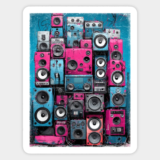 Décalcomanie Rétro Audio ADESIVO STICKER VINTAGE Aufkleber